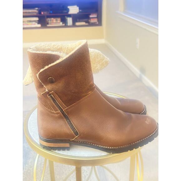 Fabianelli Italy Ltr & Sued Ankle Boots – Size 11 Shearling (Zip Pulls Missing) - Picture 9 of 12